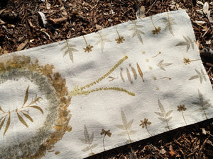 Botanically Printed Linen ~ Table Runner ~ Sacred Altar Cloth