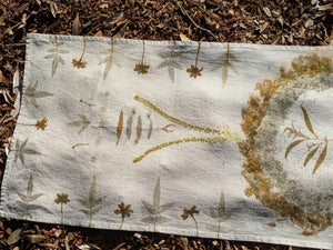 Botanically Printed Linen ~ Table Runner ~ Sacred Altar Cloth