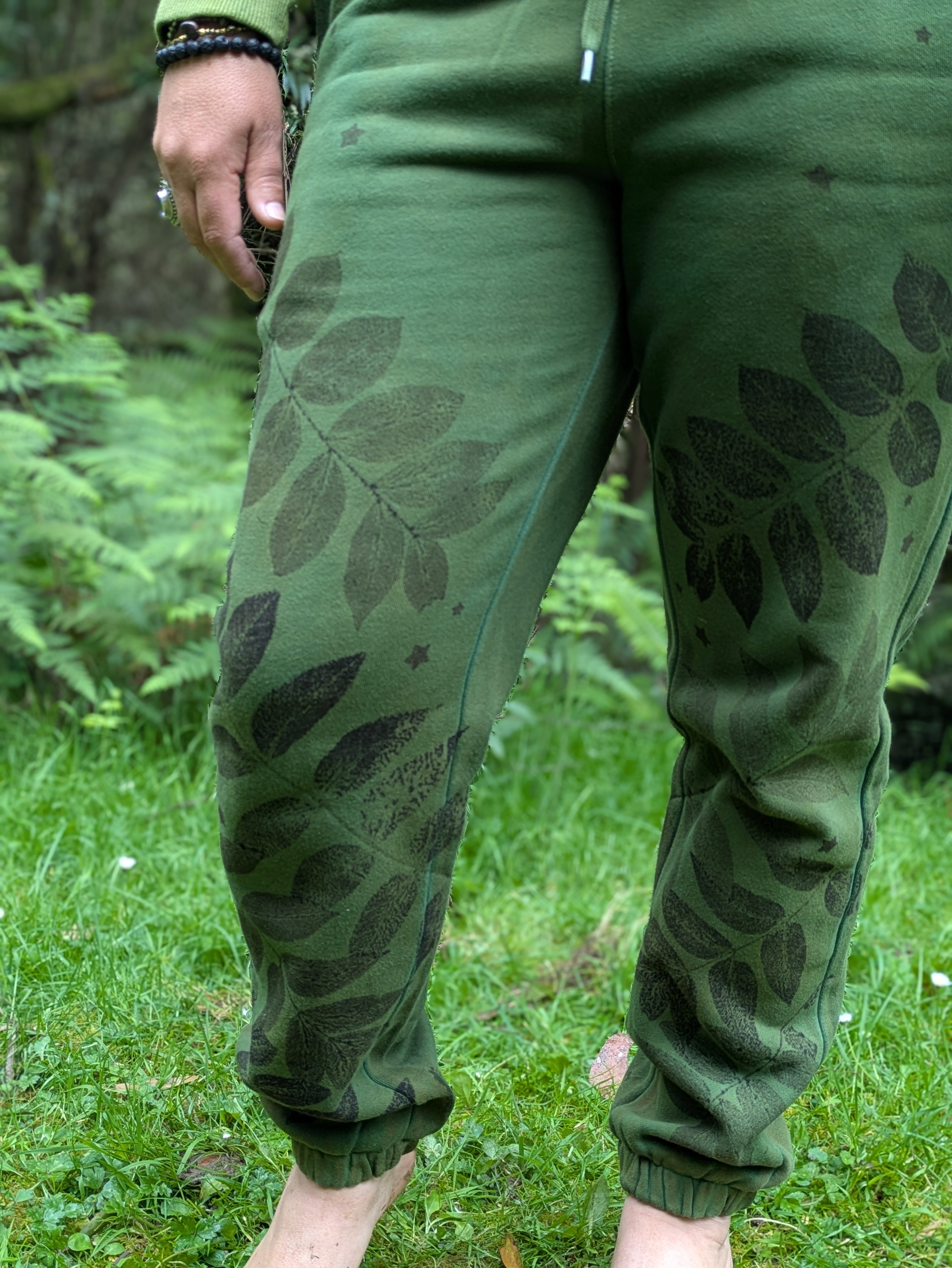 Botanically Printed Track-pants ~  Forest Folk ~ S