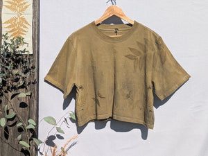 Cropped Tee ~  100% Plant Dyed ( Wattle Flowers ) ~ XLG