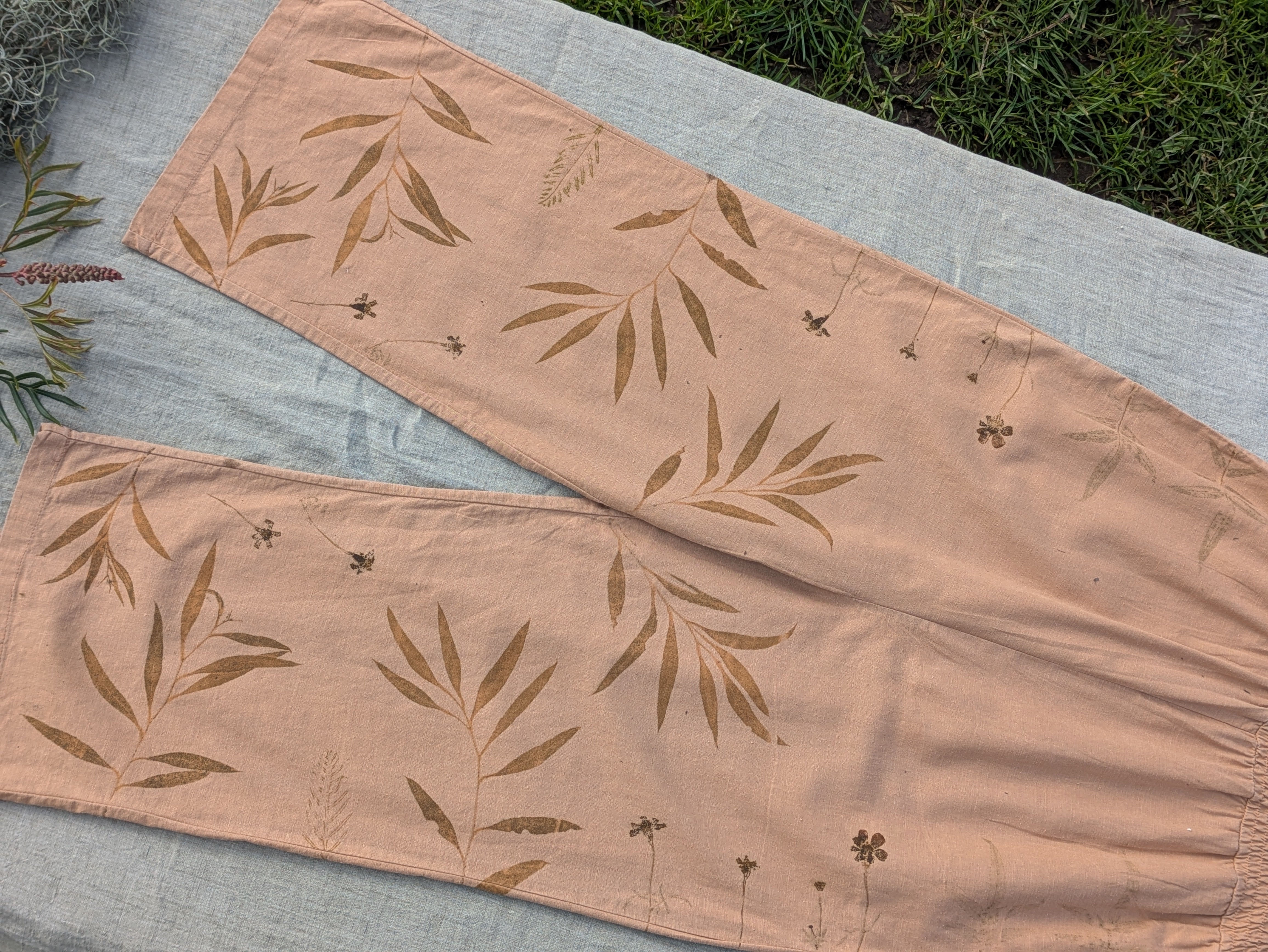 Linen Peach Frilled Jumpsuit ~ S