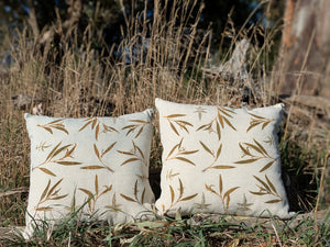Botanically Printed ~Linen Cushion Cover Set ~ Eucalyptus Star Eco Print