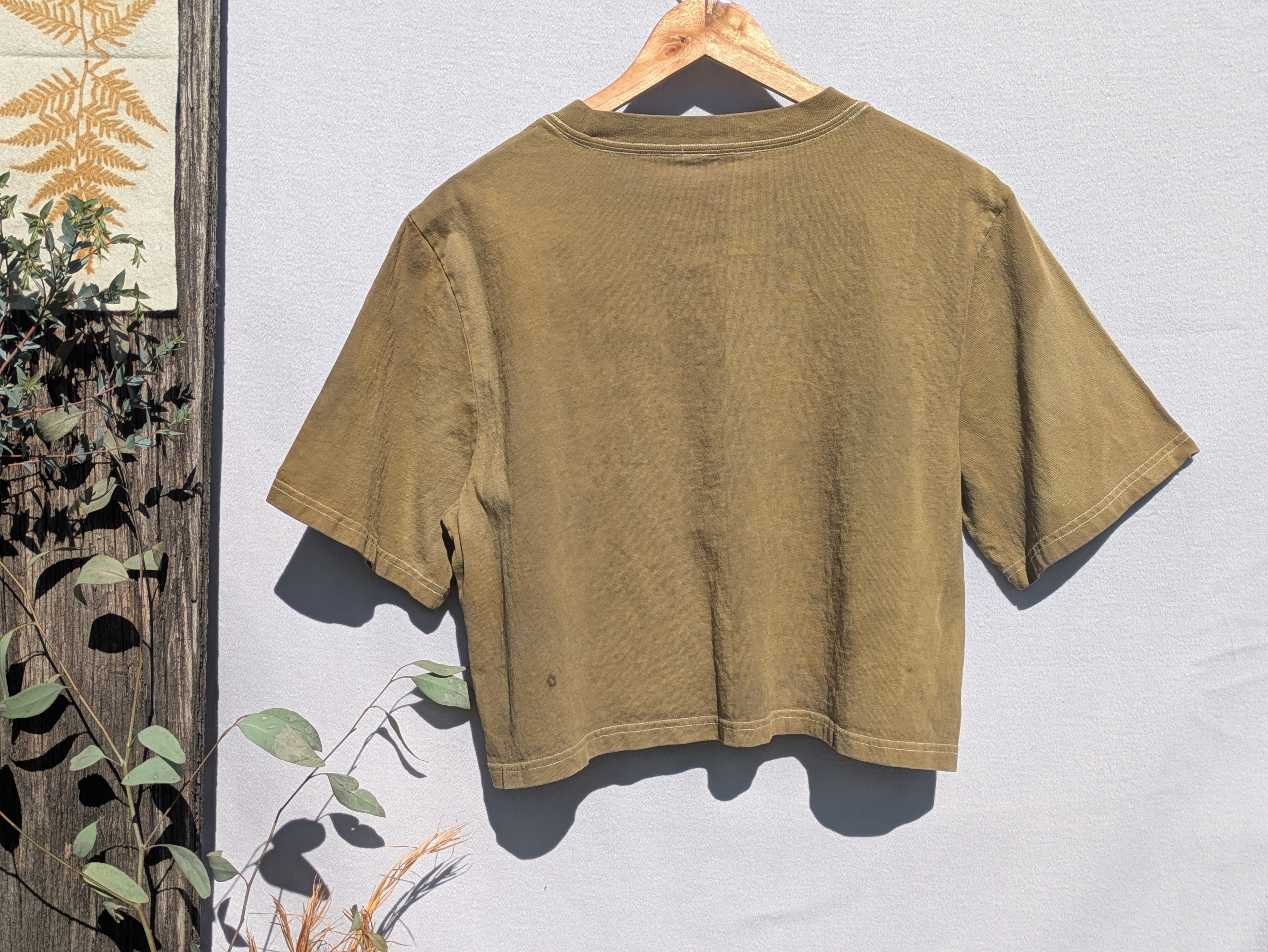 Cropped Tee ~  100% Plant Dyed ( Wattle Flowers ) ~ XLG