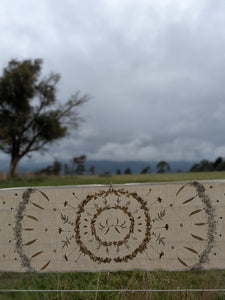 Botanically Printed ~ Linen Table Runner ~ Altar Cloth ~ Sacred Circle