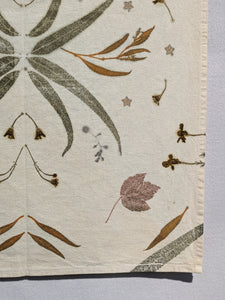 Botanically Printed Cotton Tea-Towel ~ Leaf Creation