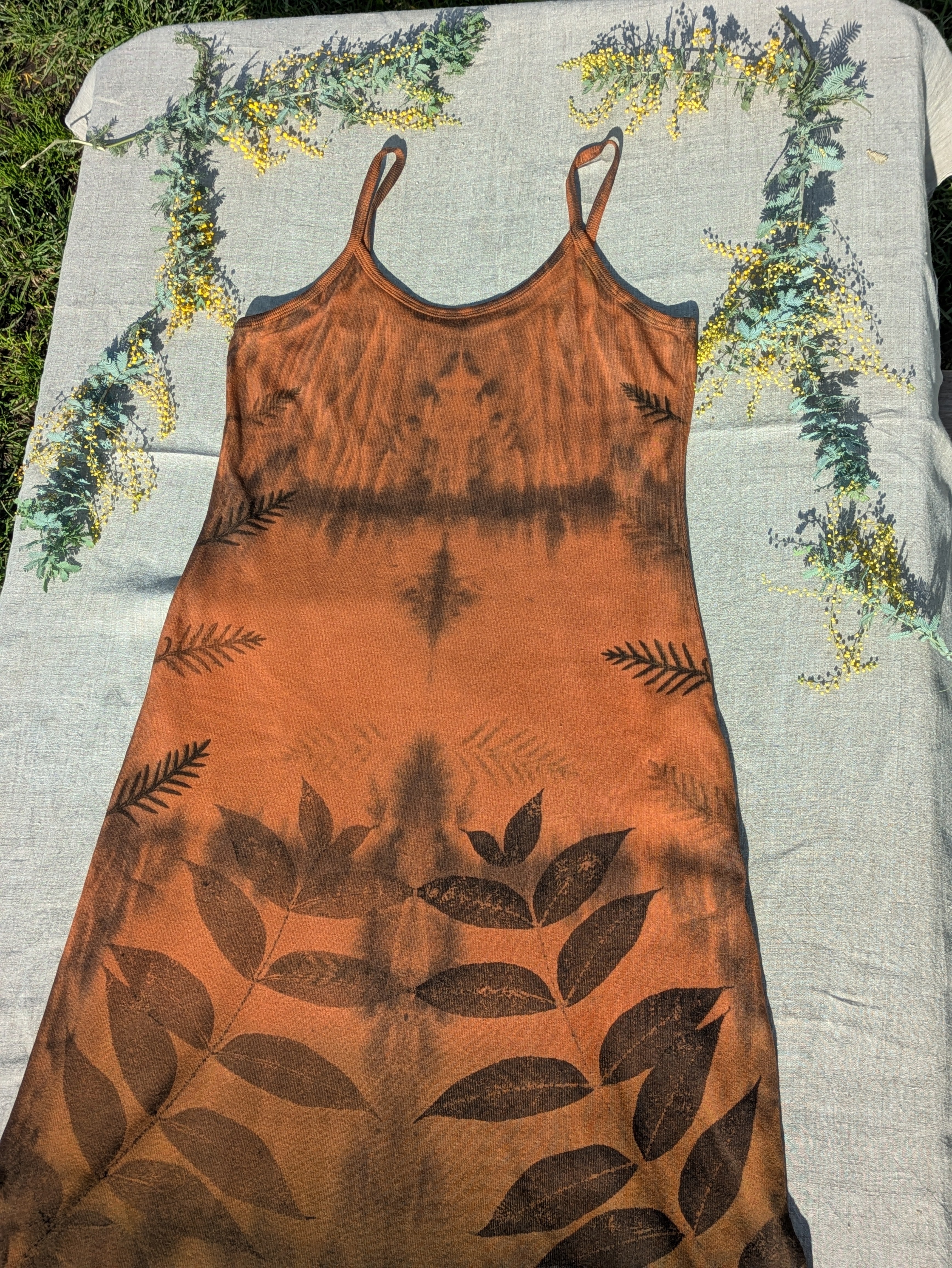 Cotton Rib Knit Spaghetti Strap Dress ~ S/M ~ Soft Terracotta