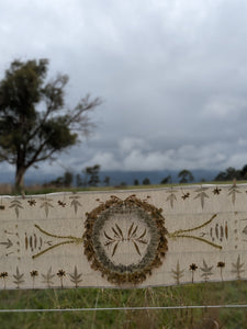 Botanically Printed Linen ~ Table Runner ~ Sacred Altar Cloth
