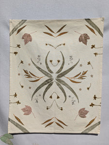 Botanically Printed Cotton Tea-Towel ~ Leaf Creation
