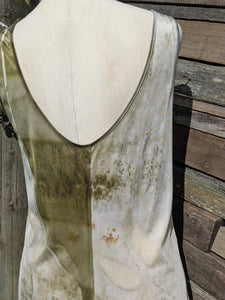 Vintage Lace Petticoat Dress ~ Moss Walnut ~ L