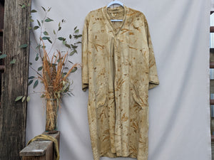 100% Plant Dyed (Marigold) Stonewash Linen Robe ~ Freesize