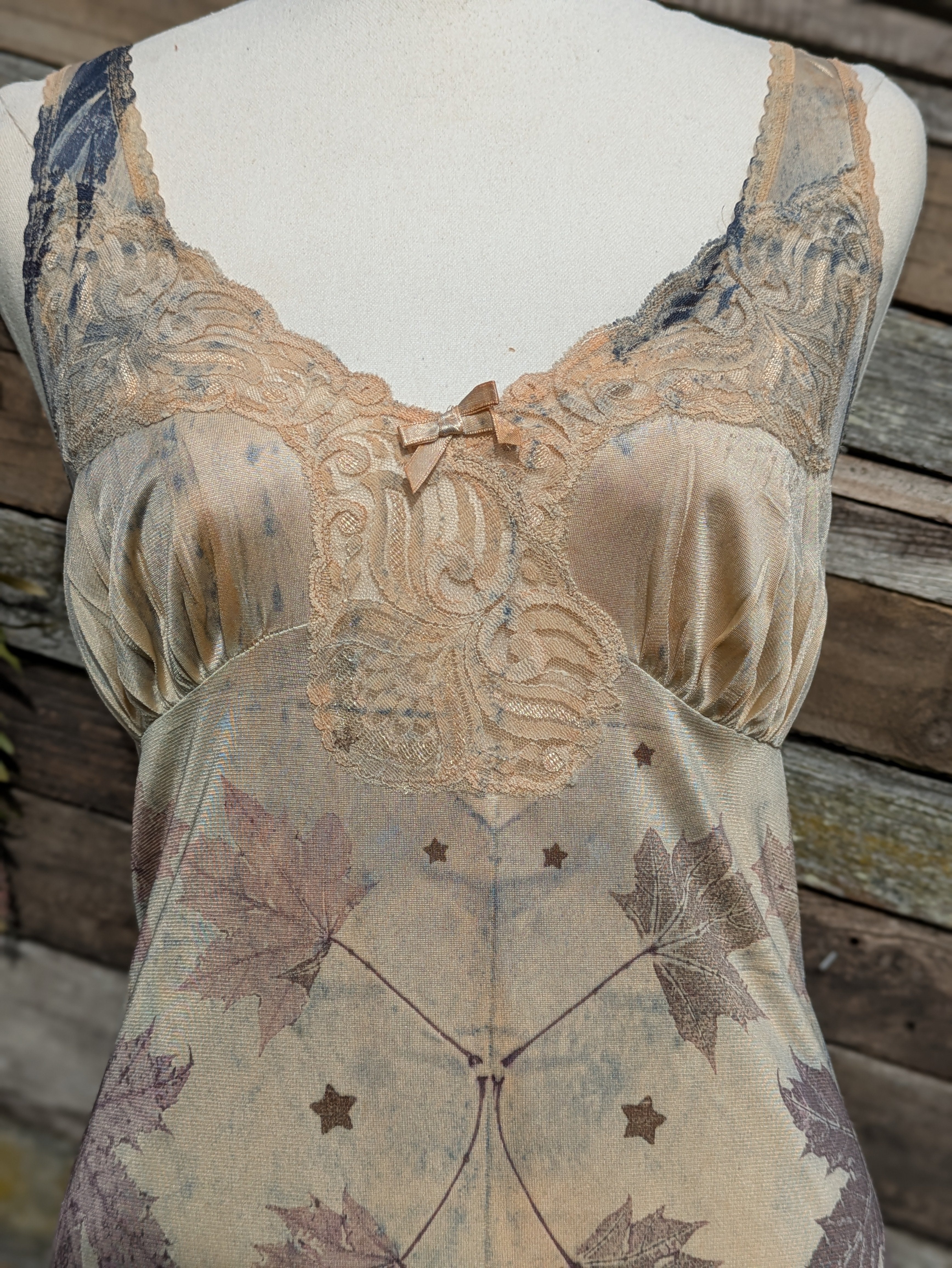Vintage Lace Petticoat Dress ~ Madder Leaf ~ L