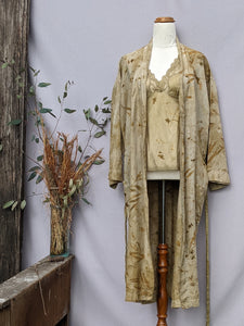 100% Plant Dyed (Marigold) Stonewash Linen Robe ~ Freesize