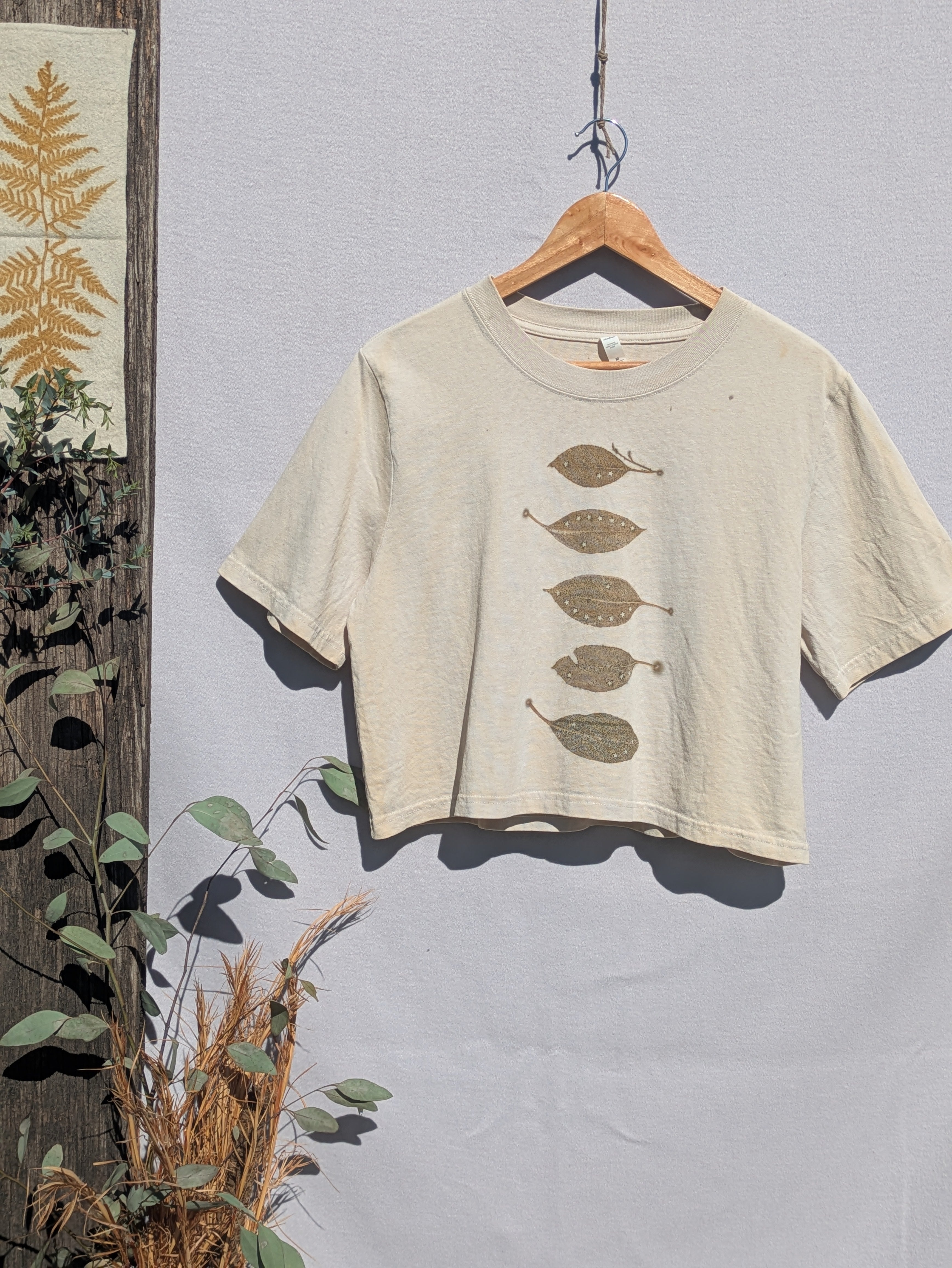 Cropped Heavy Cotton Tee ~ Star Leaf ~ M