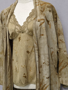 100% Plant Dyed (Marigold) Stonewash Linen Robe ~ Freesize