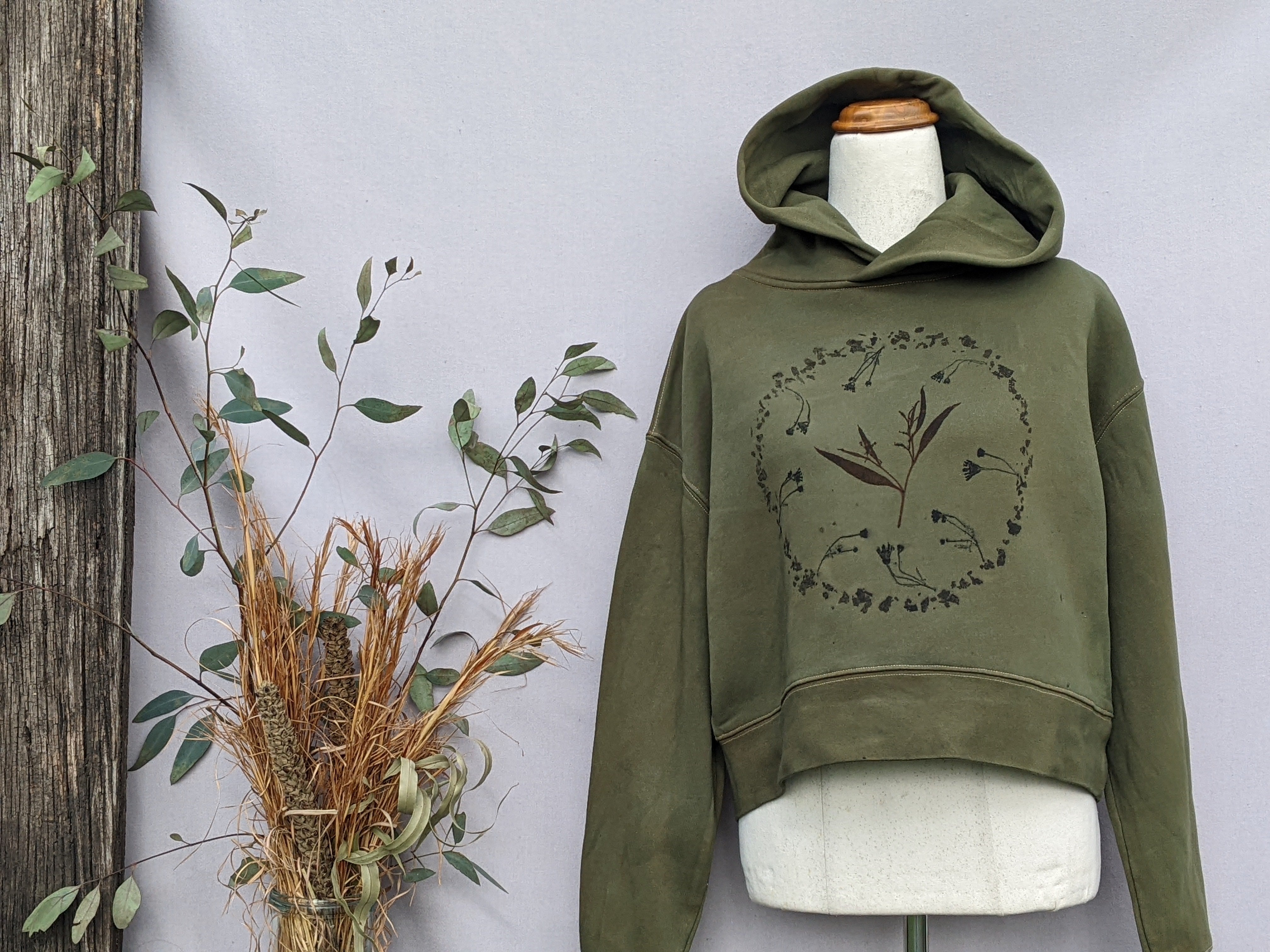 Botanical Cropped Hood ~S ~ Khaki ~ Nature Portal