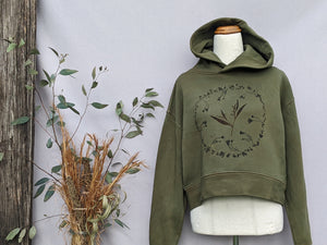 Botanical Cropped Hood ~S ~ Khaki ~ Nature Portal
