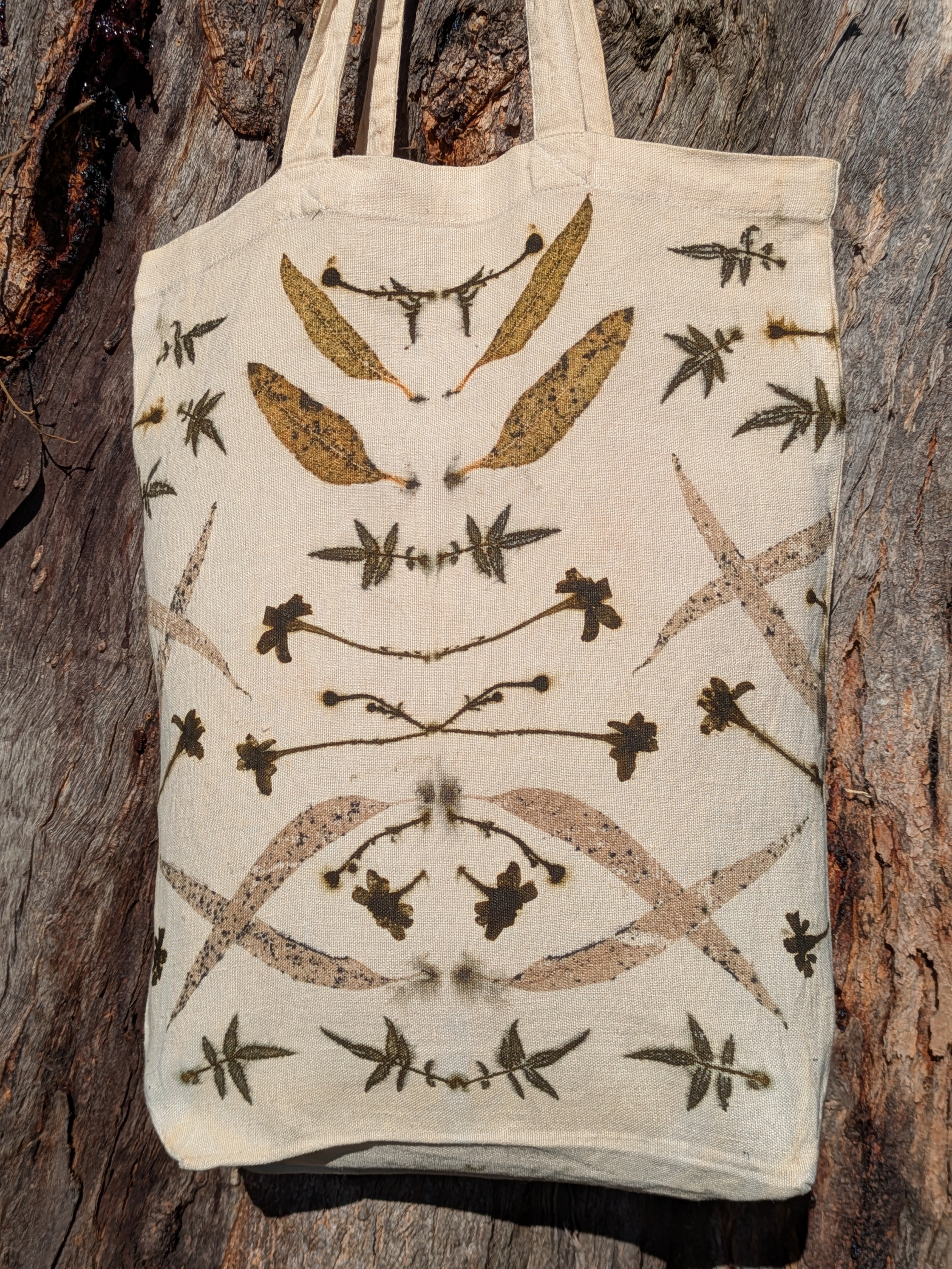 Botanically Printed ~ Linen Tote Bag ~
