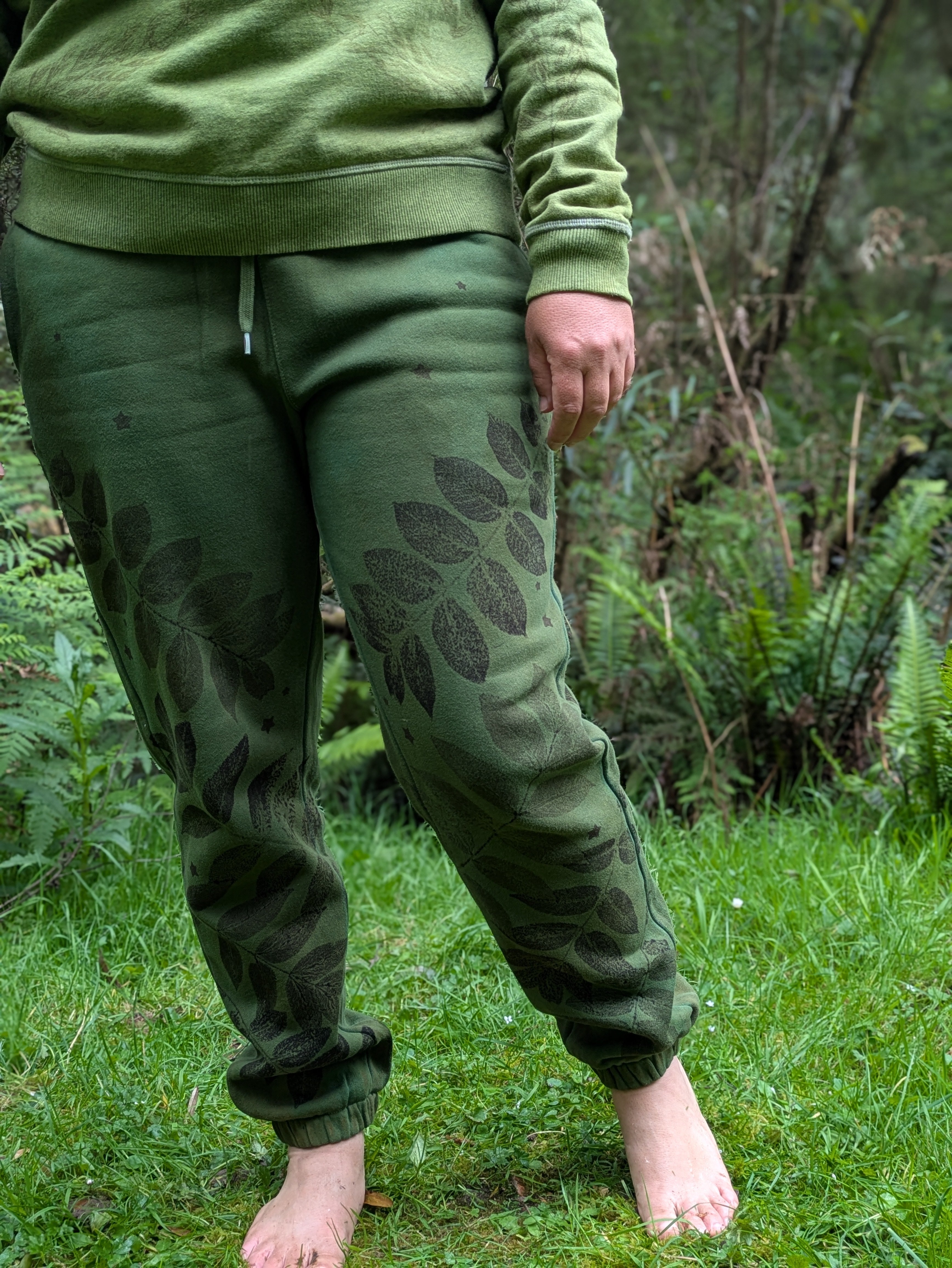 Botanically Printed Track-pants ~  Forest Folk ~ S