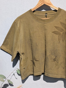 Cropped Tee ~  100% Plant Dyed ( Wattle Flowers ) ~ XLG